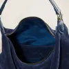 Maurice Hobo - Suede Navy with Navy Handle sold by Parker Thatch