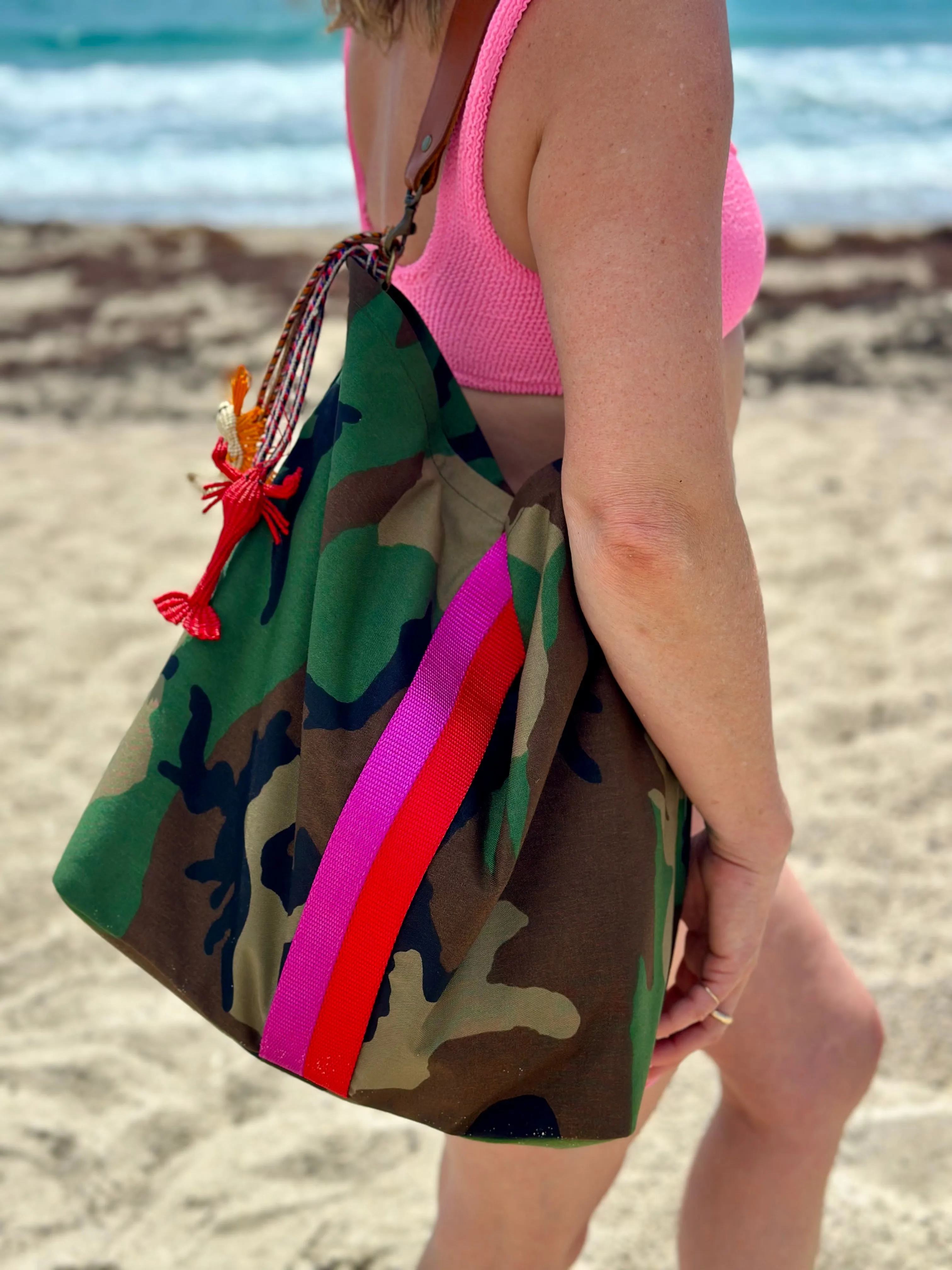 Jane - Nylon Camo with Pink & Red Stripe sold by Parker Thatch product image thumbnail 2