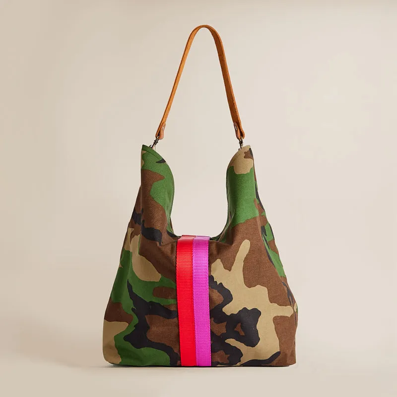 Jane - Nylon Camo with Pink & Red Stripe sold by Parker Thatch