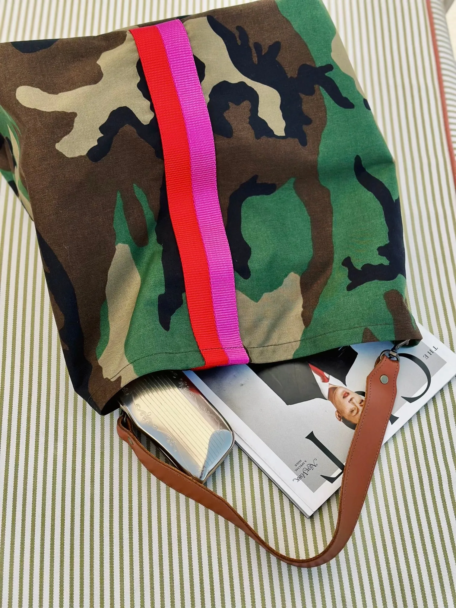 Jane - Nylon Camo with Pink & Red Stripe sold by Parker Thatch product image thumbnail 4