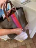 Medium Mimi - Leather Olive with Pink & Red Stripe sold by Parker Thatch