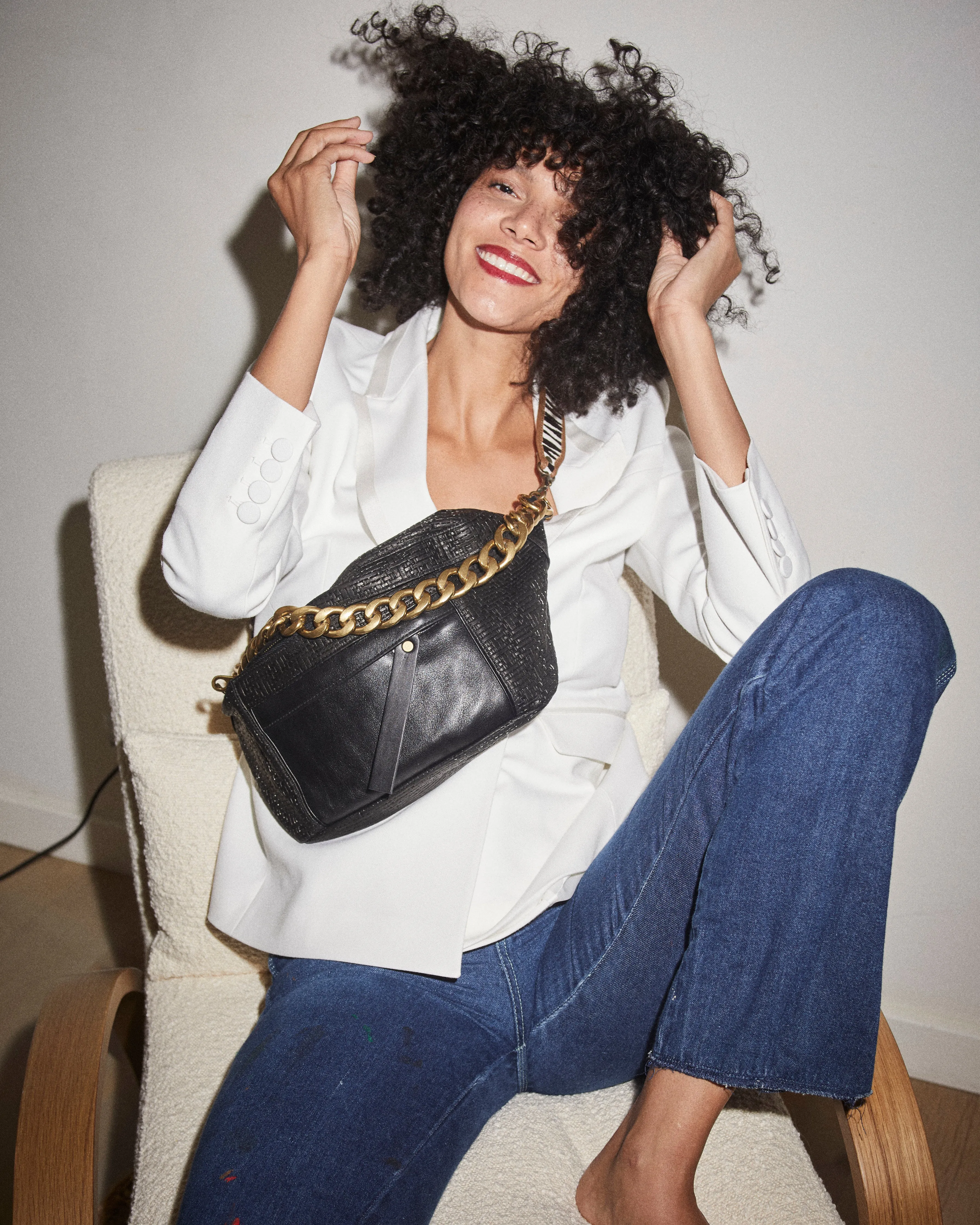 Cross Your Heart Sling - Leather Black Basketweave sold by Parker Thatch product image thumbnail 4