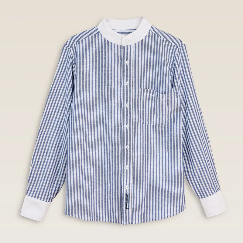 The Parker Thatch Button Down Shirt - Blue Stripe sold by Parker Thatch