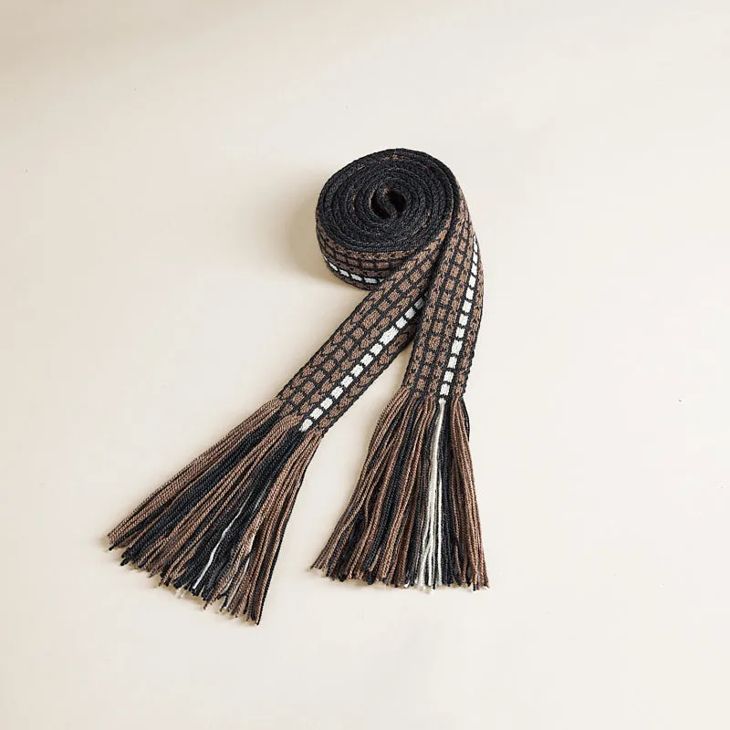 Hand-Woven Belt - Brown Pattern sold by Parker Thatch