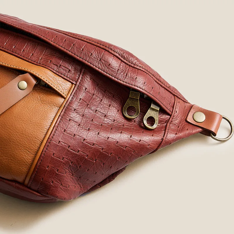 Cross Your Heart Sling - Leather Cognac Basketweave sold by Parker Thatch product image thumbnail 3