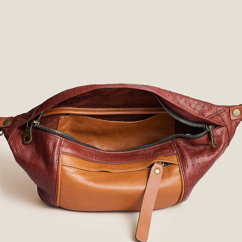 Cross Your Heart Sling - Leather Cognac Basketweave sold by Parker Thatch product image thumbnail 4