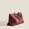 GIANT Tote - Leather Cognac Basketweave sold by Parker Thatch