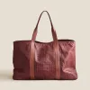 GIANT Tote - Leather Cognac Basketweave sold by Parker Thatch