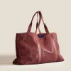 GIANT Tote - Leather Cognac Basketweave sold by Parker Thatch