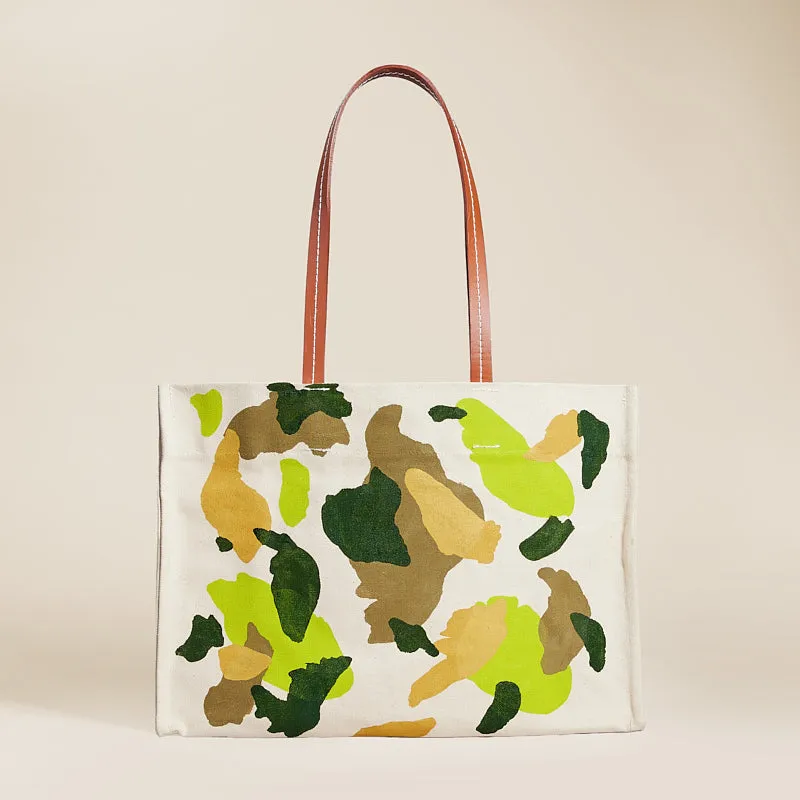 Limited Edition Hand-Painted Canvas Mimi - Camo sold by Parker Thatch