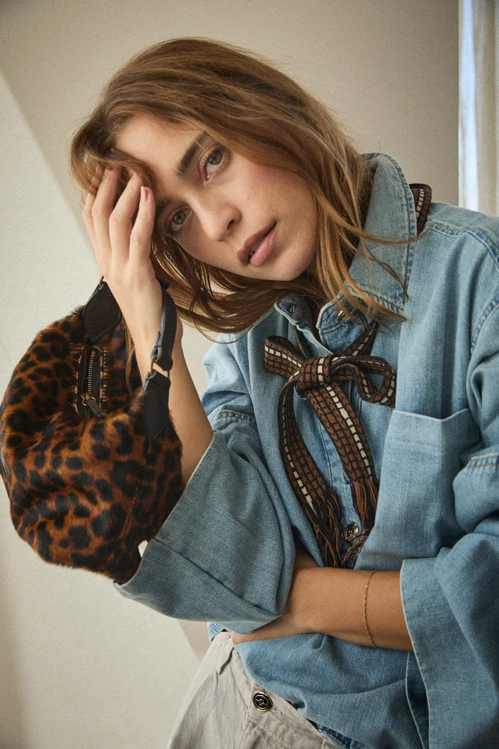 Small Maurice Hobo w/ Convertible Handle - New Leopard sold by Parker Thatch product image thumbnail 3