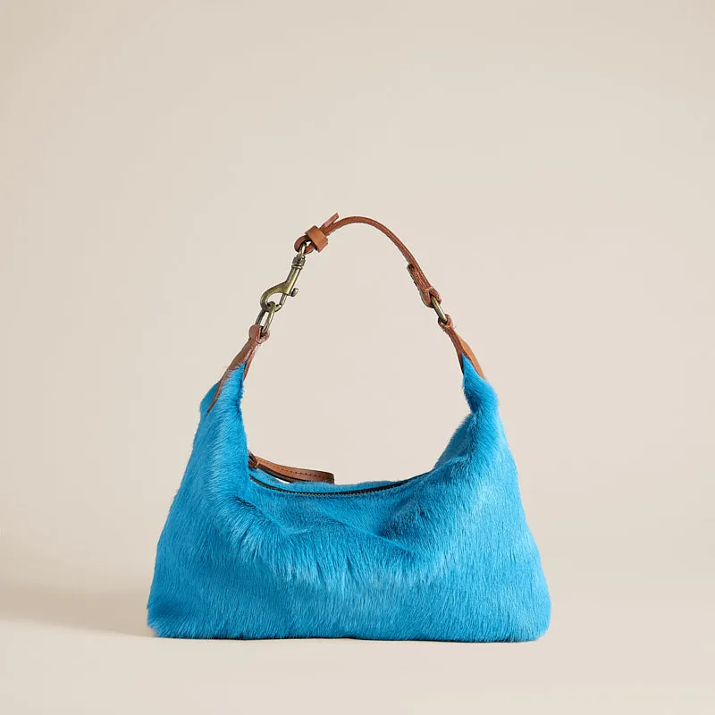 Small Maurice Hobo w/ Convertible Handle - Light Blue Hair sold by Parker Thatch