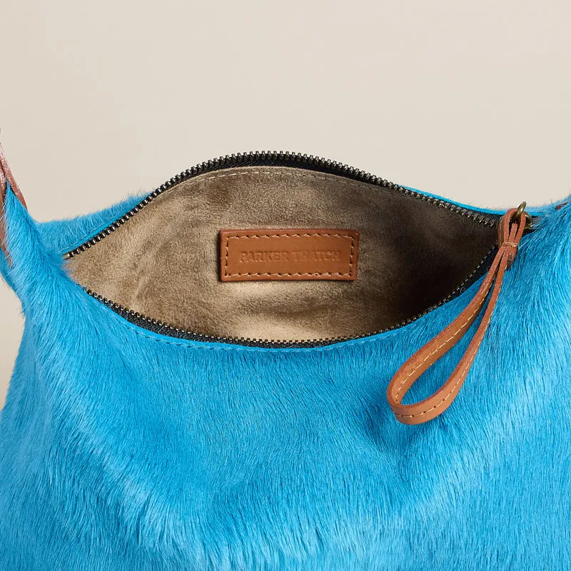 Small Maurice Hobo w/ Convertible Handle - Light Blue Hair sold by Parker Thatch product image thumbnail 4