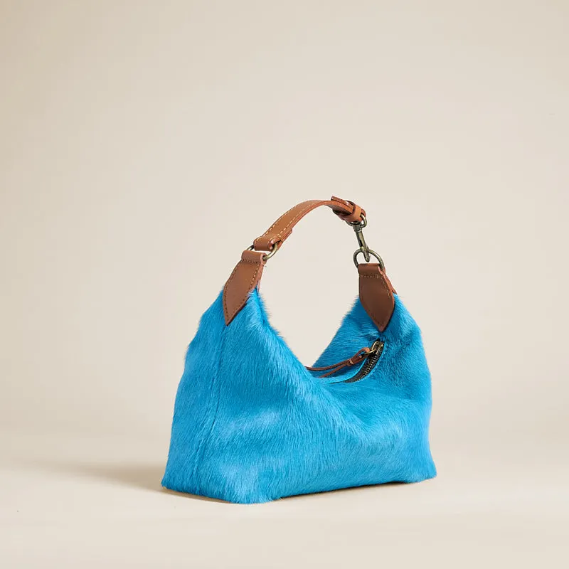 Small Maurice Hobo w/ Convertible Handle - Light Blue Hair sold by Parker Thatch product image thumbnail 2