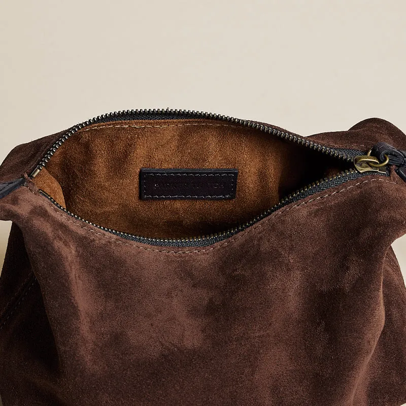 Small Maurice Hobo w/ Convertible Handle - Suede Espresso sold by Parker Thatch product image thumbnail 3