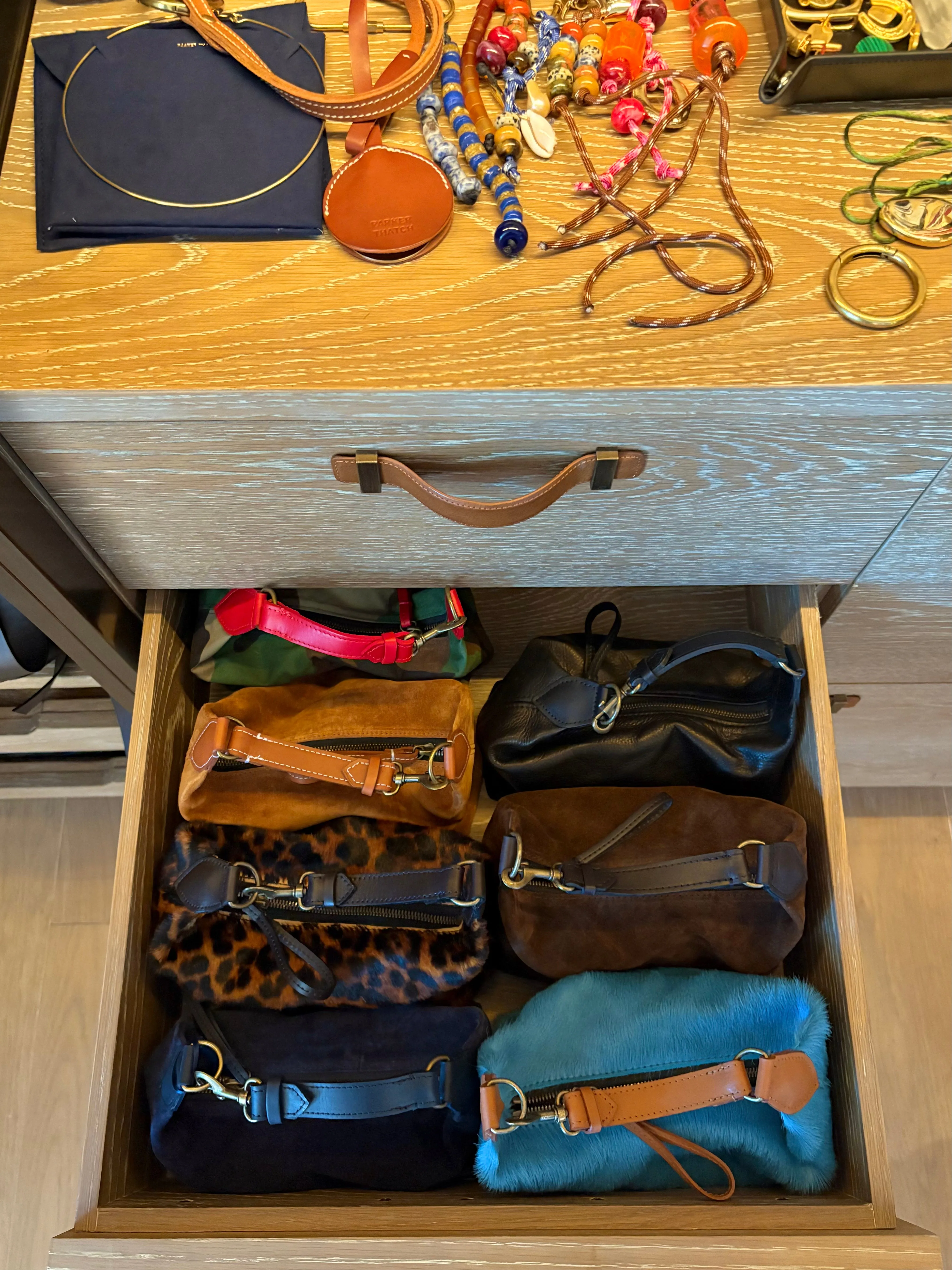 Small Maurice Hobo w/ Convertible Handle - Suede Navy sold by Parker Thatch product image thumbnail 4