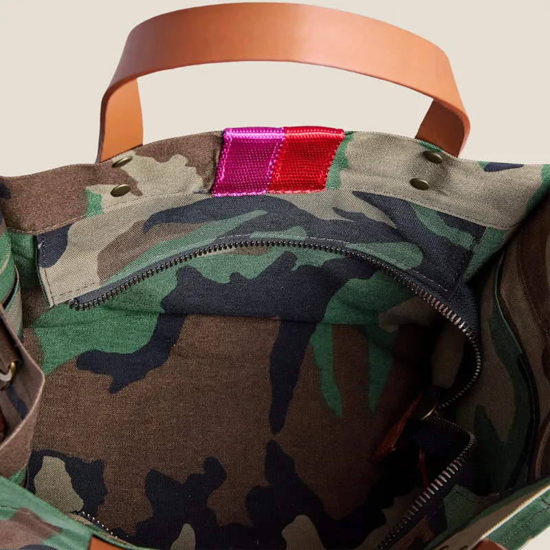 Small Mimi - Nylon Camo with Pink & Red Stripe sold by Parker Thatch product image thumbnail 4