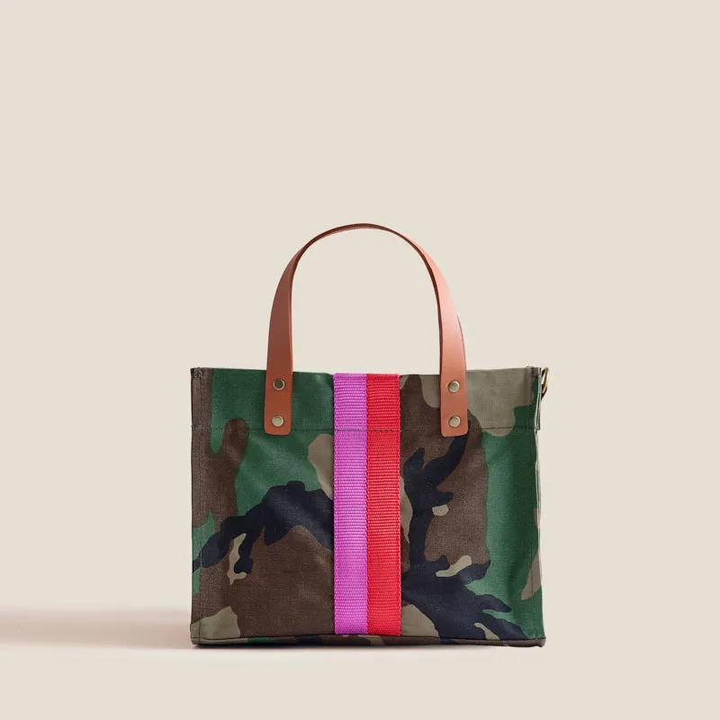 Small Mimi - Nylon Camo with Pink & Red Stripe sold by Parker Thatch