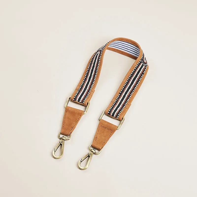 Beaded and Suede Shoulder Strap - Black, Brown & White Pattern sold by Parker Thatch product image thumbnail 3