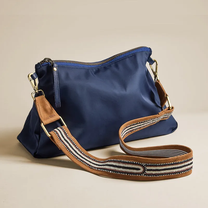 Beaded and Suede Crossbody Strap - Black, Brown & White Pattern sold by Parker Thatch product image thumbnail 4