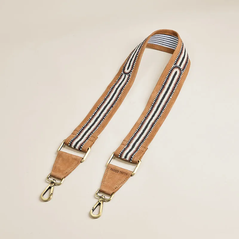 Beaded and Suede Crossbody Strap - Black, Brown & White Pattern sold by Parker Thatch product image thumbnail 2