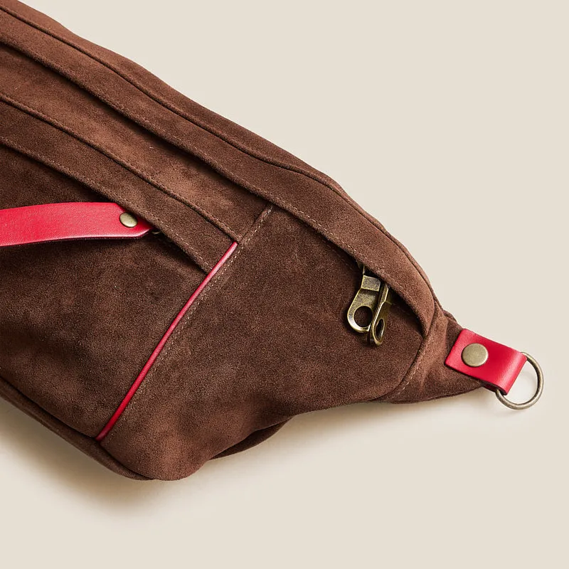 Cross Your Heart Sling - Suede Espresso with Red sold by Parker Thatch product image thumbnail 4