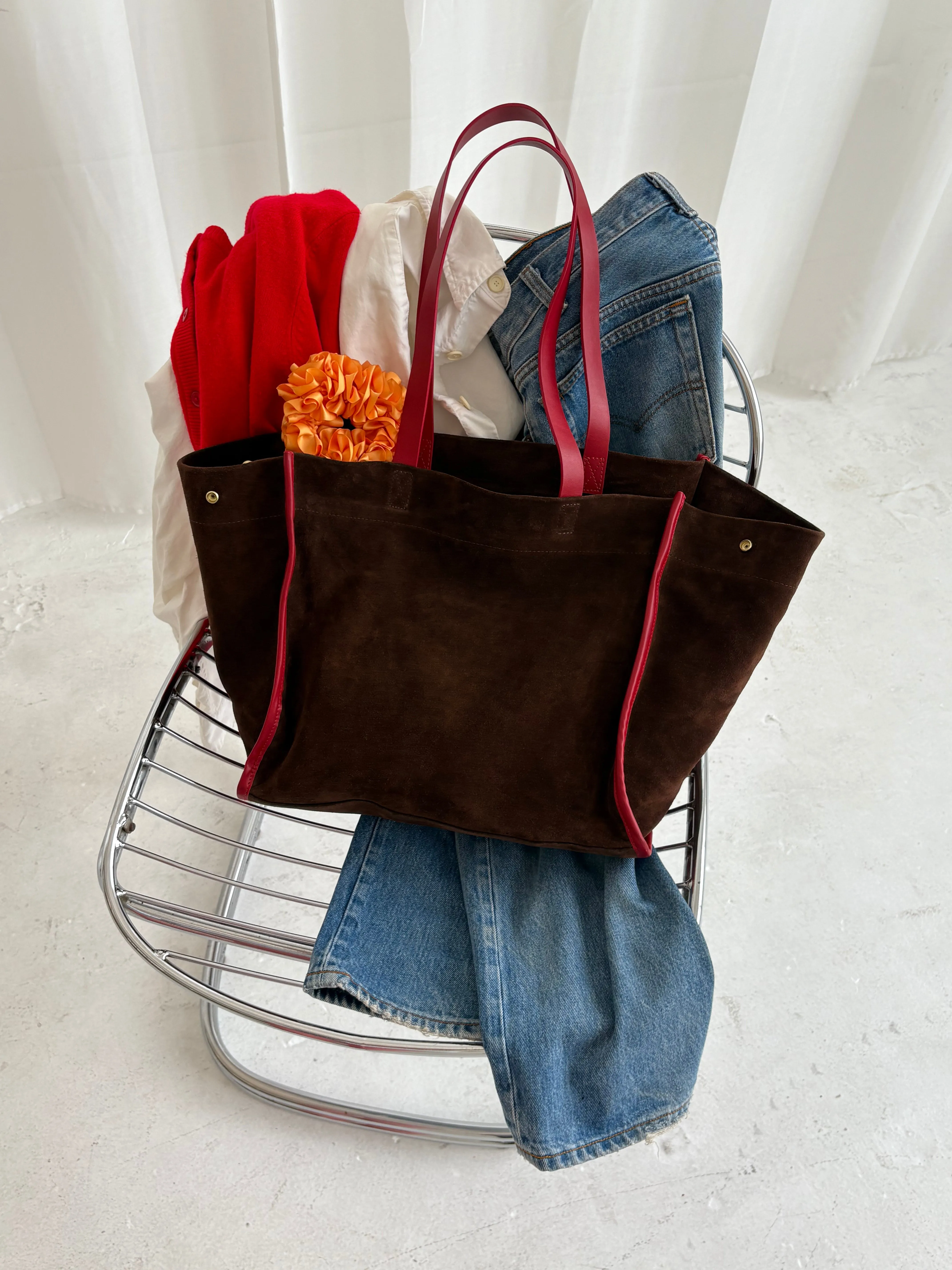 Framed Mimi - Suede Espresso with Red sold by Parker Thatch product image thumbnail 5