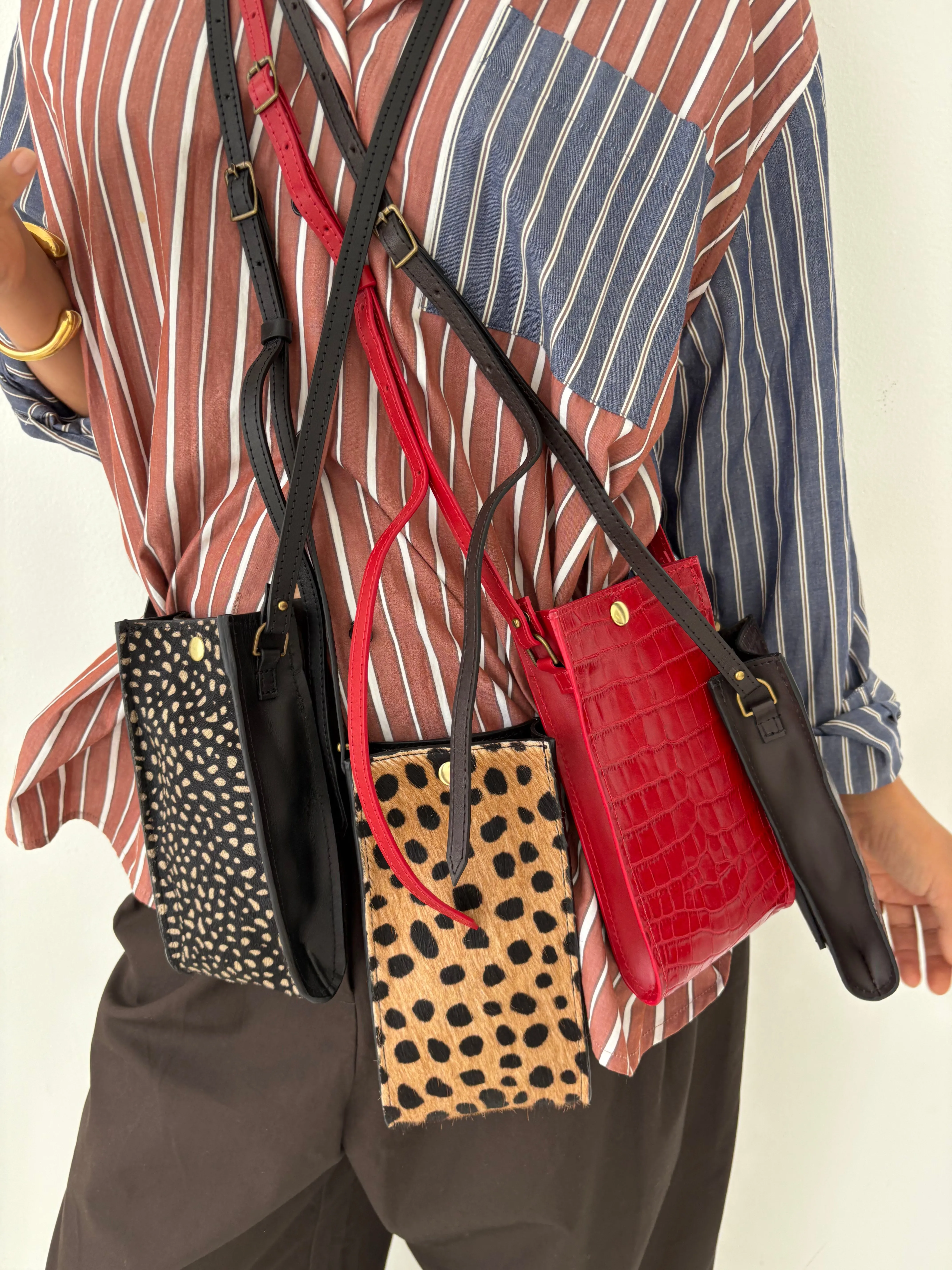 Everyday Phone Wallet Crossbody - Leather Red Croco sold by Parker Thatch product image thumbnail 4