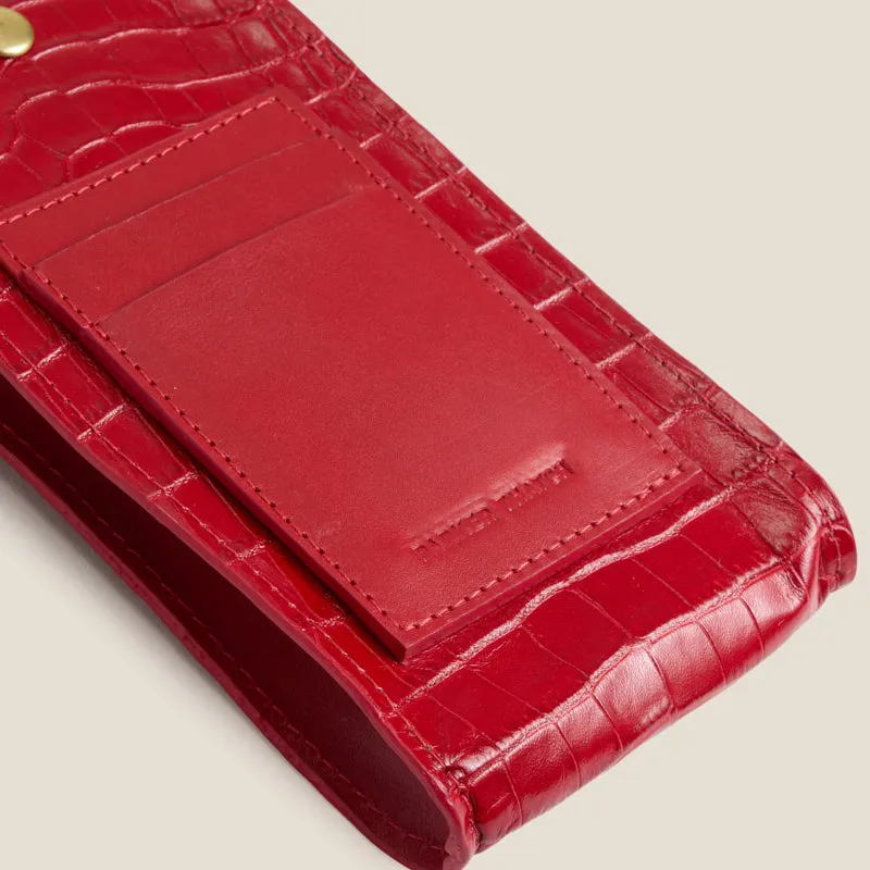 Everyday Phone Wallet Crossbody - Leather Red Croco sold by Parker Thatch product image thumbnail 3