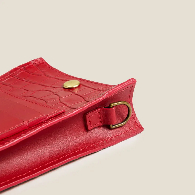 Everyday Phone Wallet Crossbody - Leather Red Croco sold by Parker Thatch product image thumbnail 5