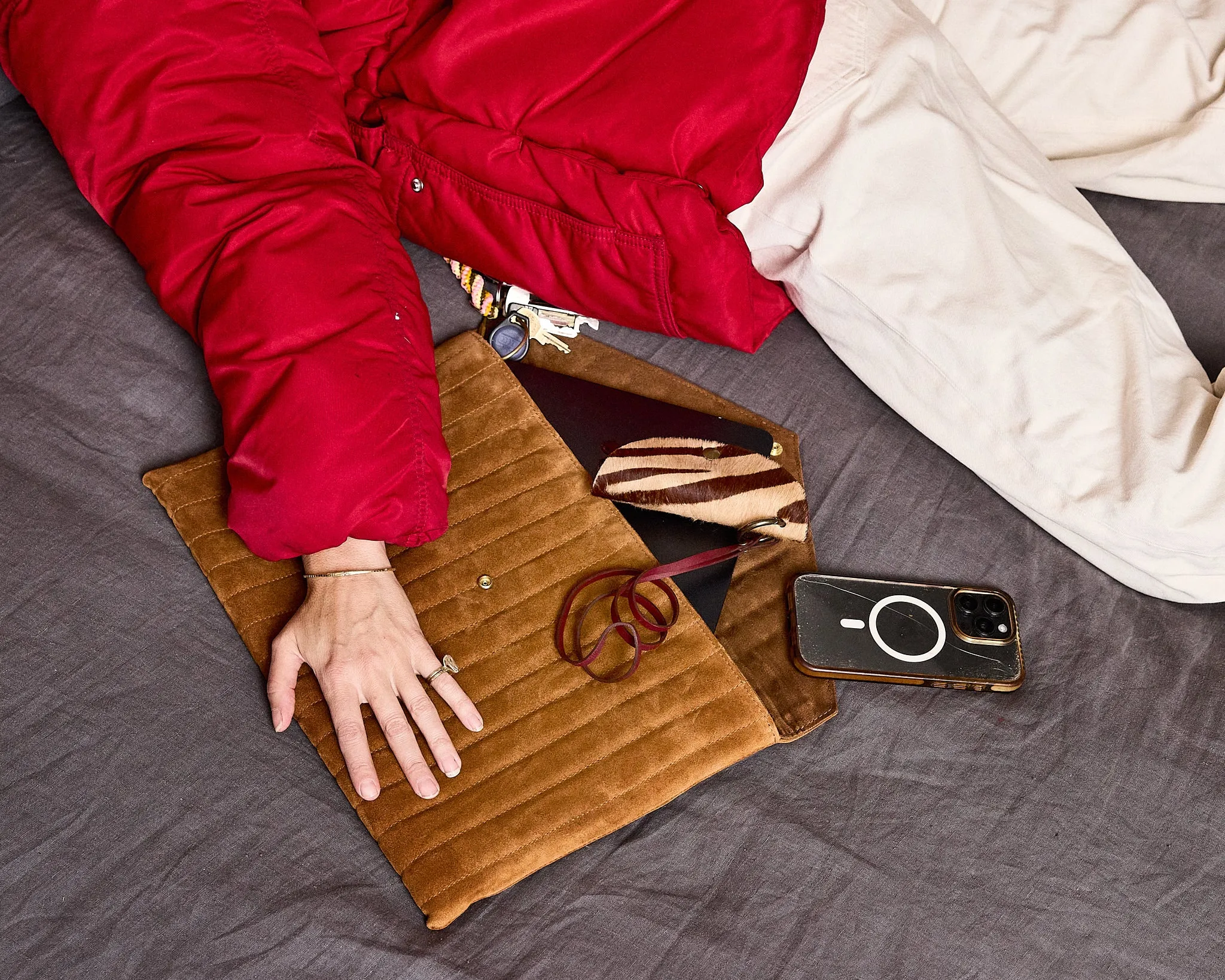 Laptop Pouch - Suede Caramel Quilted sold by Parker Thatch product image thumbnail 2