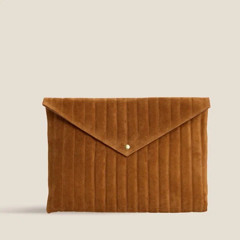 Laptop Pouch - Suede Caramel Quilted sold by Parker Thatch