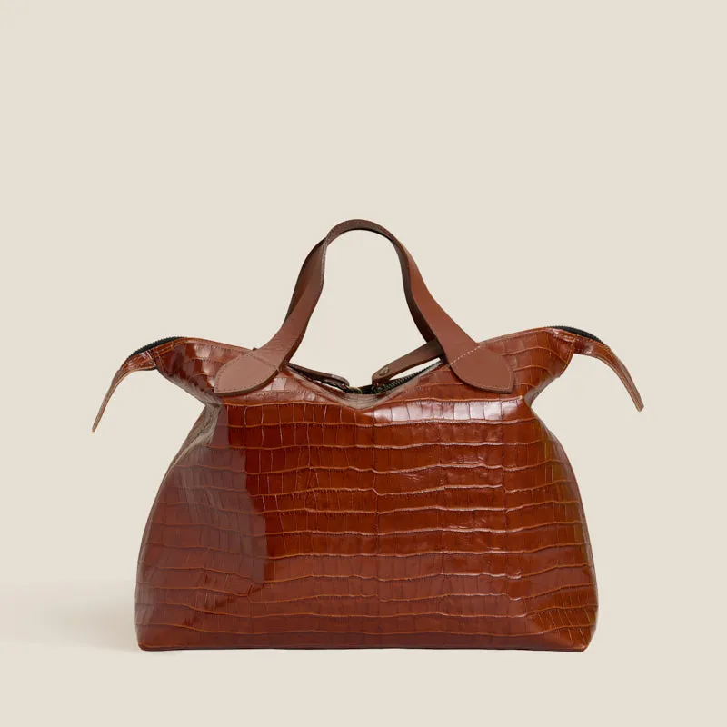 Charlie - Leather Cognac Croco sold by Parker Thatch