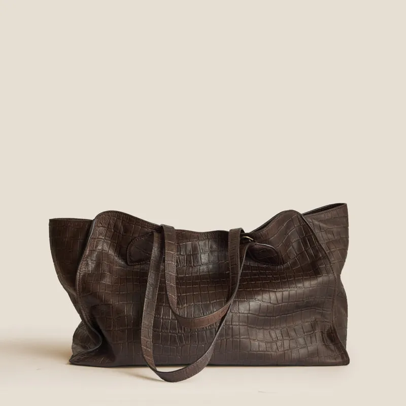 Jack - "Broken-In" Leather Croc Chocolate sold by Parker Thatch product image thumbnail 4