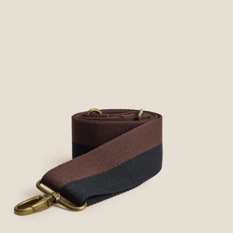 Adjustable Crossbody Strap - Black & Brown Stripe sold by Parker Thatch