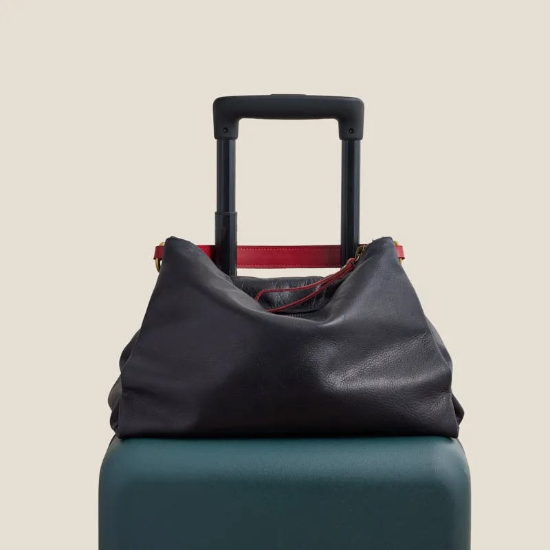 Daily Bag - Heritage "Broken-In" Leather Navy with Red sold by Parker Thatch product image thumbnail 5