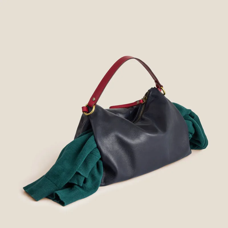 Daily Bag - Heritage "Broken-In" Leather Navy with Red sold by Parker Thatch product image thumbnail 3