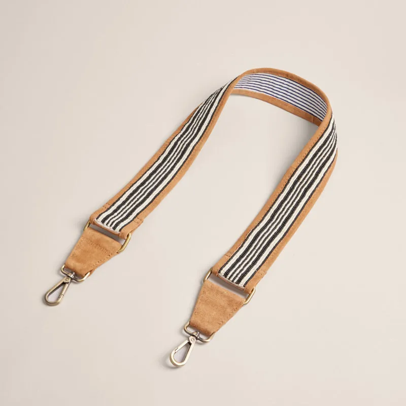 Beaded and Suede Crossbody Strap - Black & White Stripe sold by Parker Thatch product image thumbnail 2