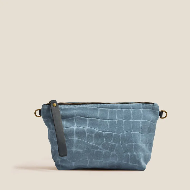 Big Buddy - Suede Coastal Blue Croco made by Parker Thatch