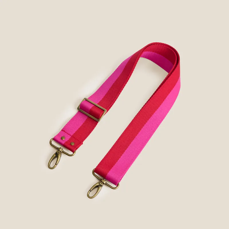 Adjustable Crossbody Strap - Pink & Red Stripe sold by Parker Thatch product image thumbnail 2