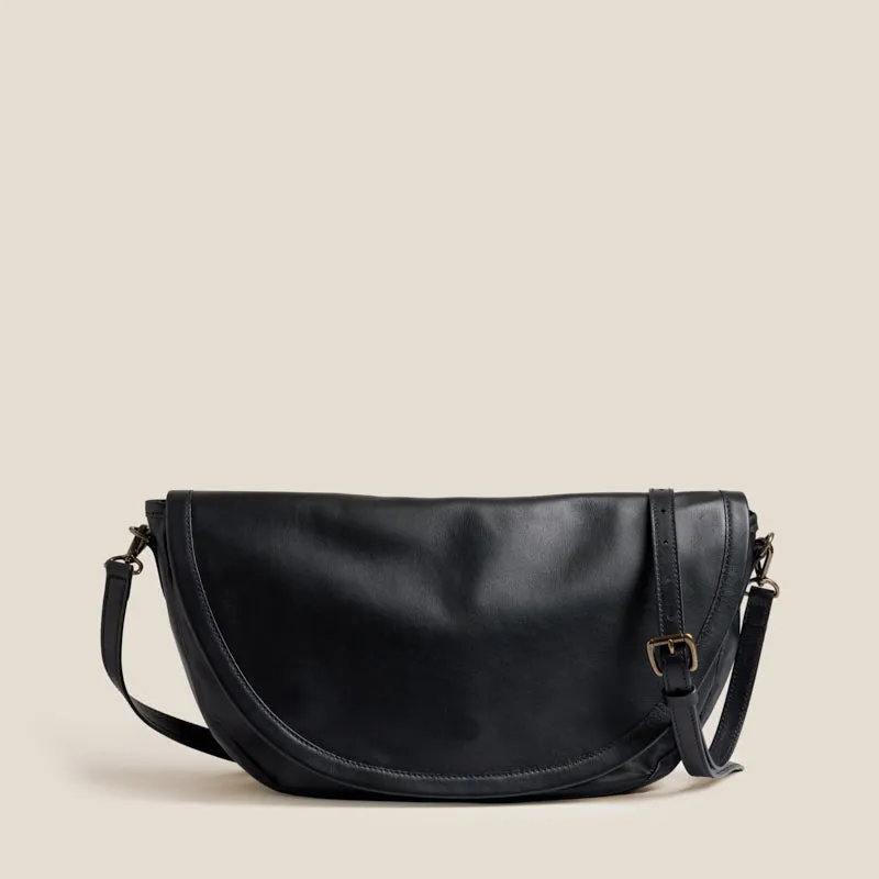 Arc Saddle Bag - Leather Black sold by Parker Thatch