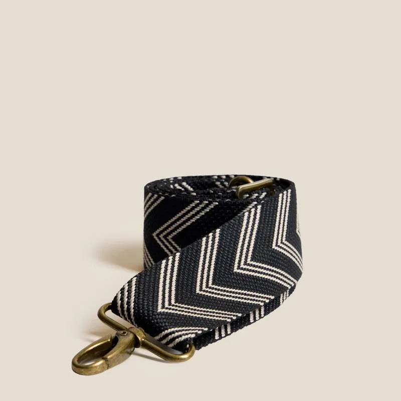 Adjustable Crossbody Strap - Chevron Black & Natural made by Parker Thatch