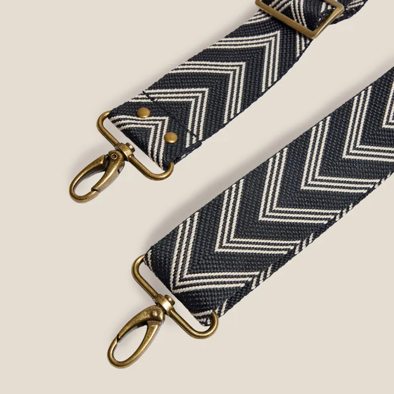 Adjustable Crossbody Strap - Chevron Black & Natural sold by Parker Thatch product image thumbnail 3