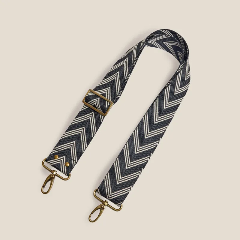 Adjustable Crossbody Strap - Chevron Black & Natural sold by Parker Thatch product image thumbnail 2