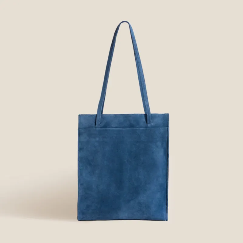 Magazine Tote - Suede Harbor Blue made by Parker Thatch