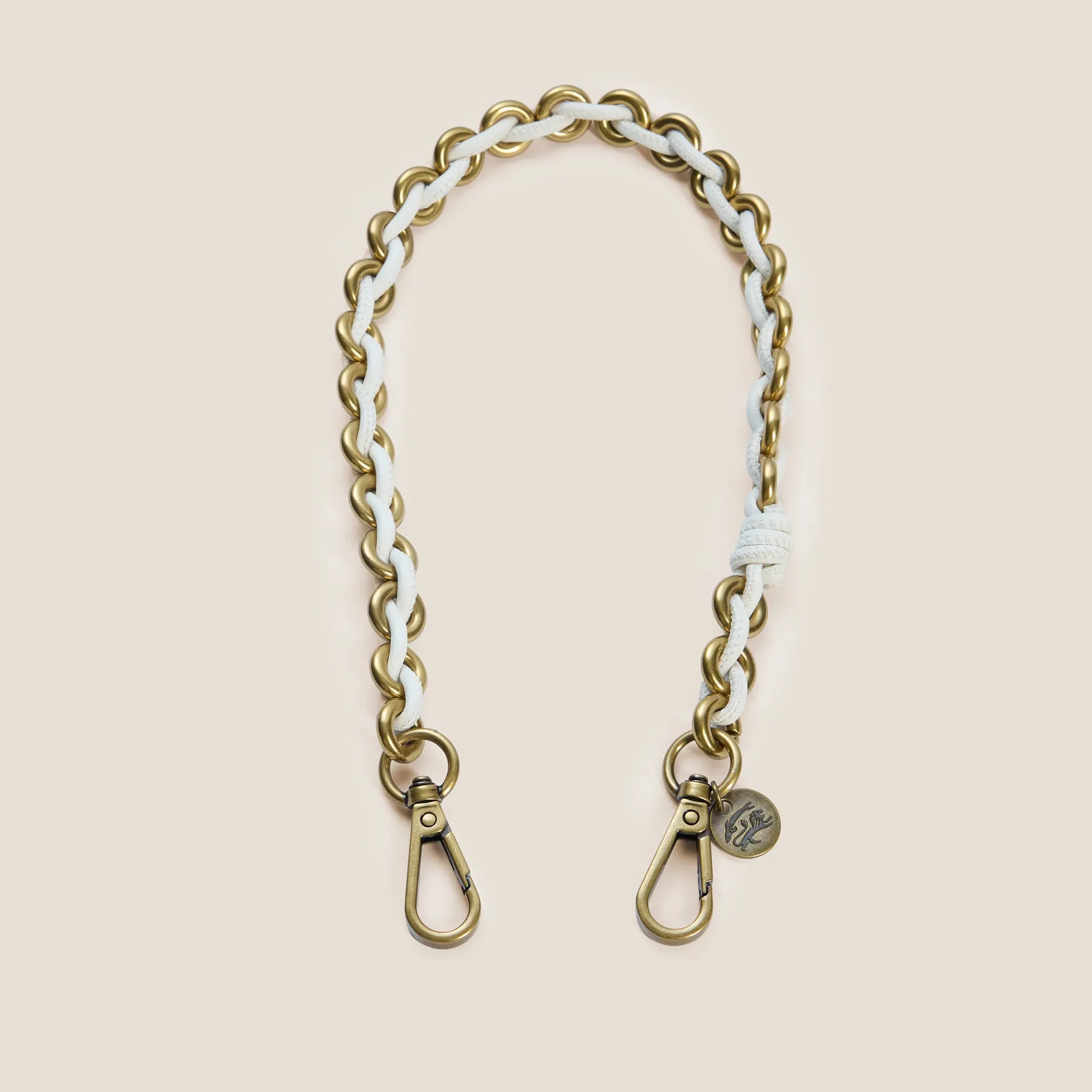 Short Leather & Chain Strap - White sold by Parker Thatch product image thumbnail 3
