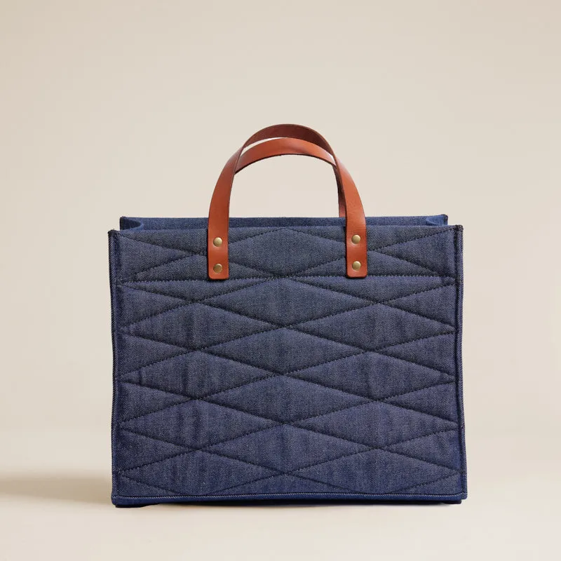 Medium Mimi - Denim Quilted made by Parker Thatch