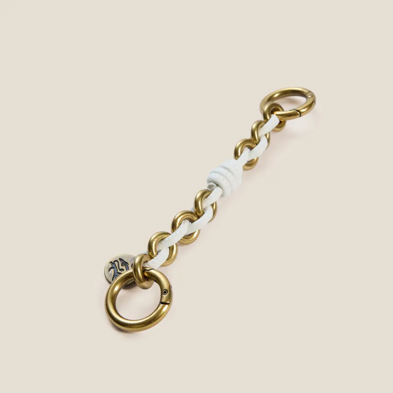 Leather & Chain Strap Extender - White made by Parker Thatch