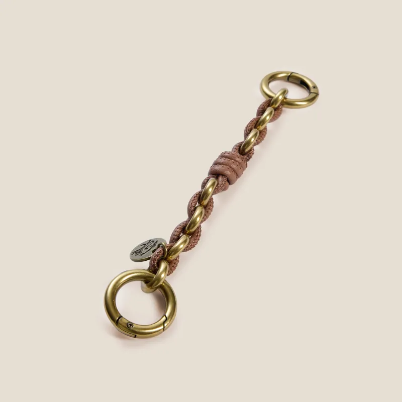 Leather & Chain Strap Extender - Cognac made by Parker Thatch