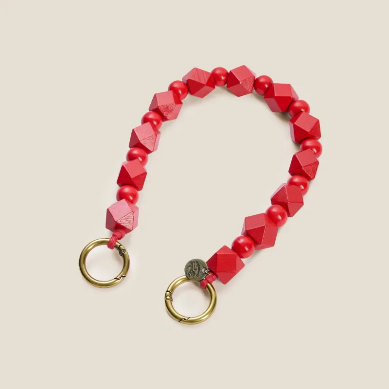 Short Wood Bead Strap - Red made by Parker Thatch